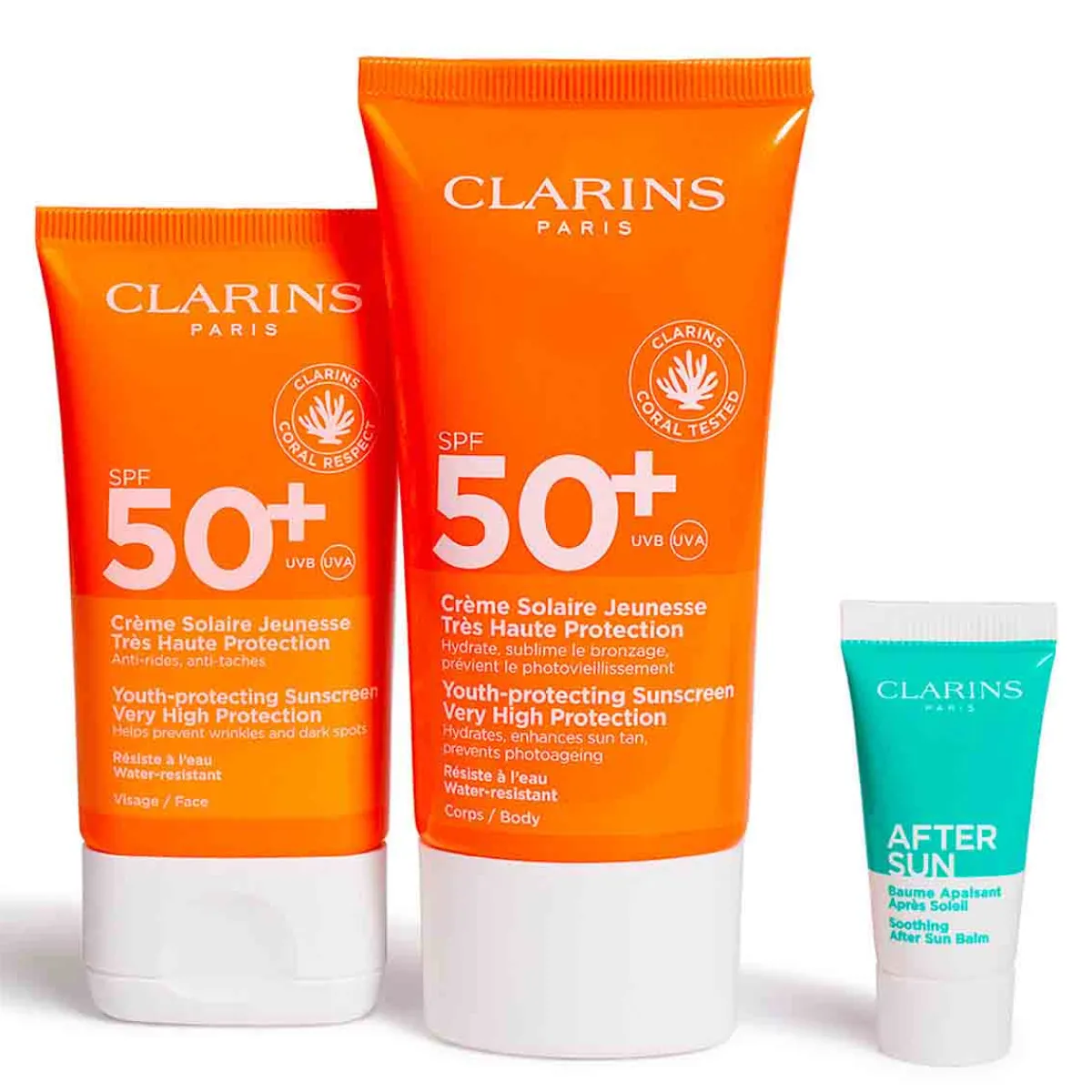 Clarins Pour Lui|Pour Elle|- Coffret Les Essentiels Protection Solaire SPF 50+ Soin Solaire Visage & Corps
