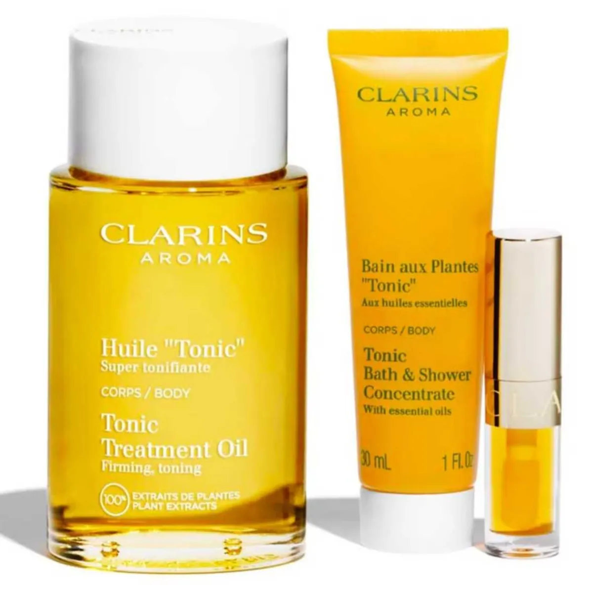 Clarins Pour Elle|Huile Corps|- Coffret Rituel Tonic - Huile Tonic 100ml + 2 produits