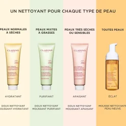 Clarins Nettoyant|- Doux Nettoyant Moussant Apaisant - Peaux très sèches ou sensibles 125 ml