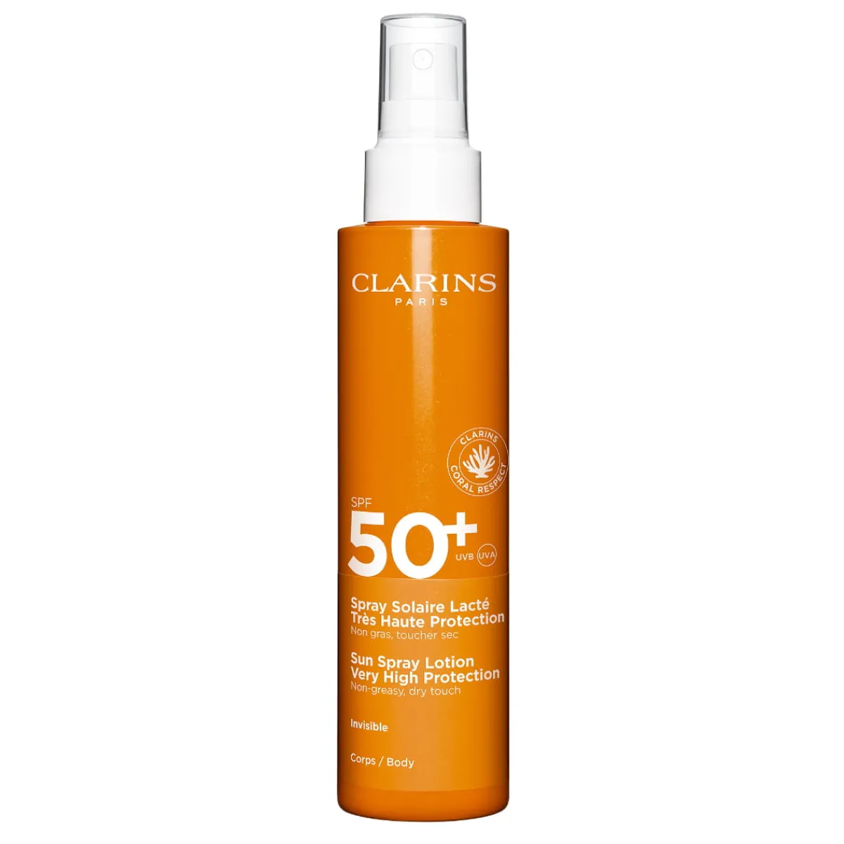Clarins Crème Solaire Corps|Protection Solaire|- Spray Solaire Lacté Très Haute Protection Corps SPF50+ 150ml