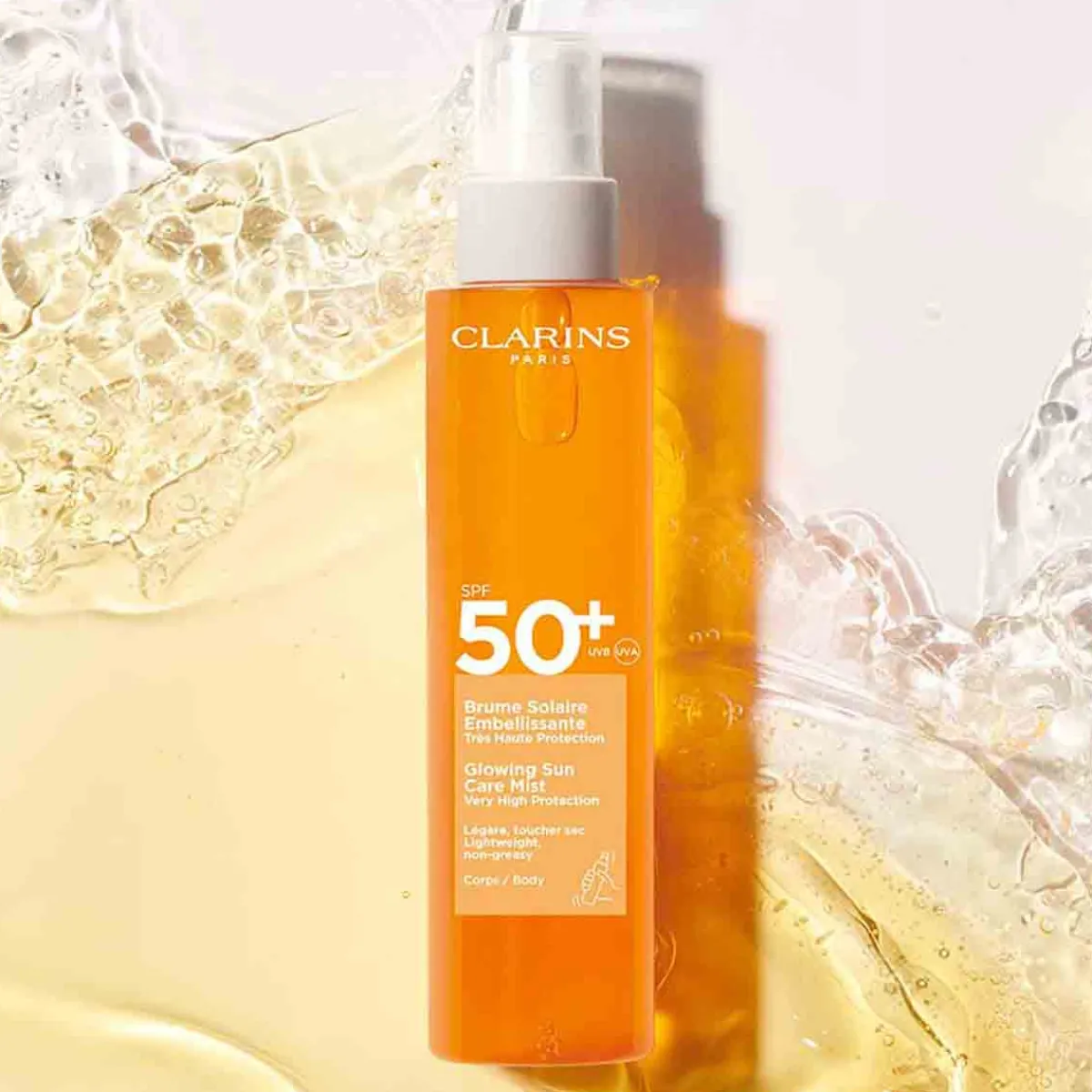 Clarins Brume Solaire|Protection Solaire|- SUNCARE Brume Solaire Embellissante Très Haute Protection Corps SPF50+ 150 ml