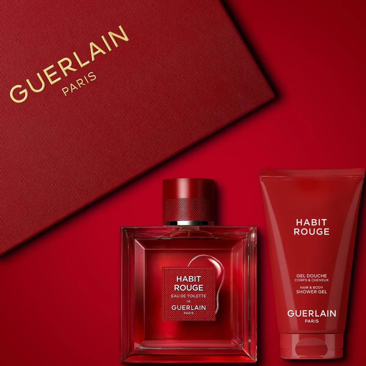 Guerlain Pour Lui|Coffrets Homme|- Coffret Habit Rouge - Eau de Toilette 100ml + Gel Douche