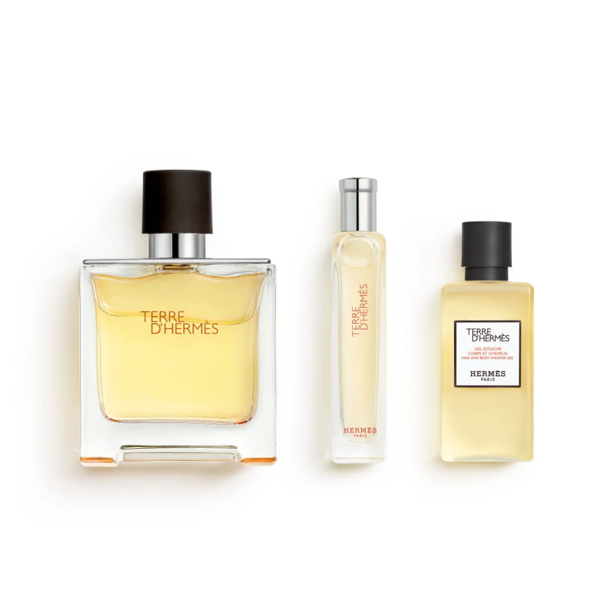 Hermès Pour Lui|Coffrets Homme|- Coffret Terre d' Parfum 75 ml + Nomade 15ml + Gel Douche 40ml