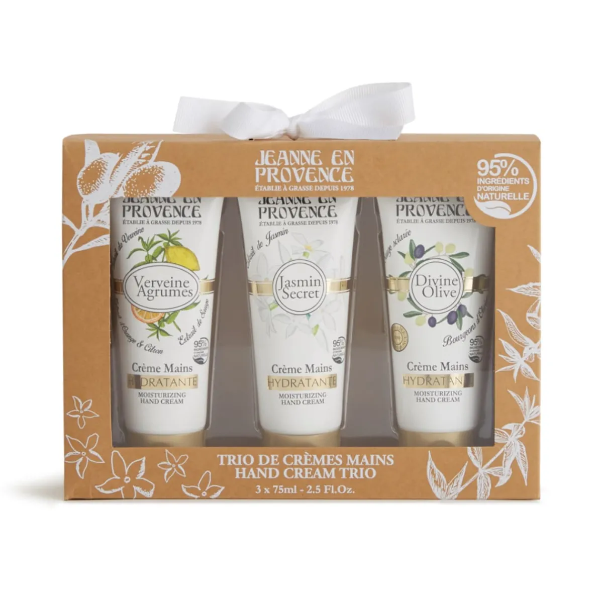 Jeanne en Provence Pour Elle|Soin Des Mains|- Coffret JEP crèmes mains verveine/jasmin/olive 3x75 ML