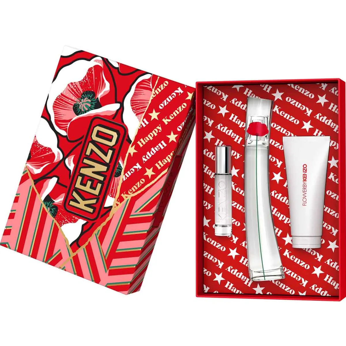 Kenzo Pour Elle|Eau De Parfum|- Coffret FLOWER BY Eau de Parfum 50ml + Vaporisateur de voyage 10ml + Lait corps 75ml