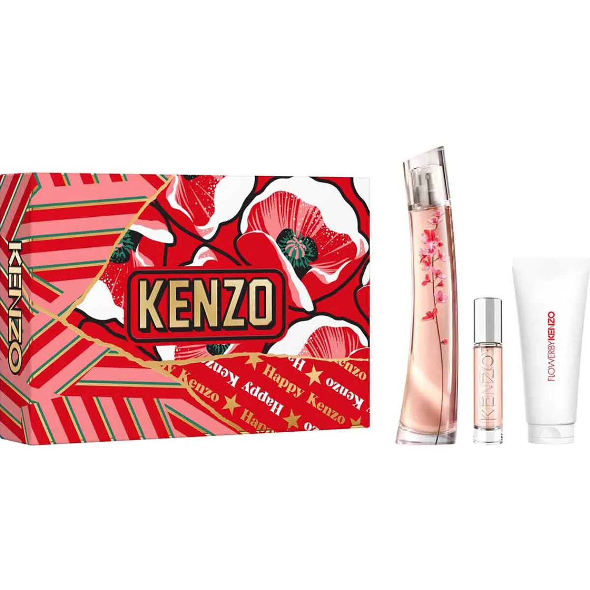 Kenzo Pour Elle|Coffrets Femme|- Coffret FLOWER IKEBANA BY Eau de Parfum 75ml + Vaporisateur de voyage 10ml + Lait corps 75ml