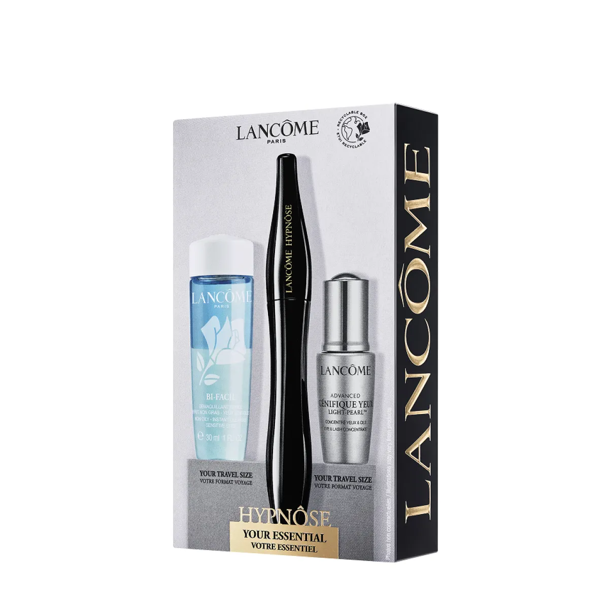 Lancôme Pour Elle|Mascara|- coffret HYPNÔSE MASCARA + GENIFIQUE LIGHT PEARL 5ML + BIFACIL 30ML