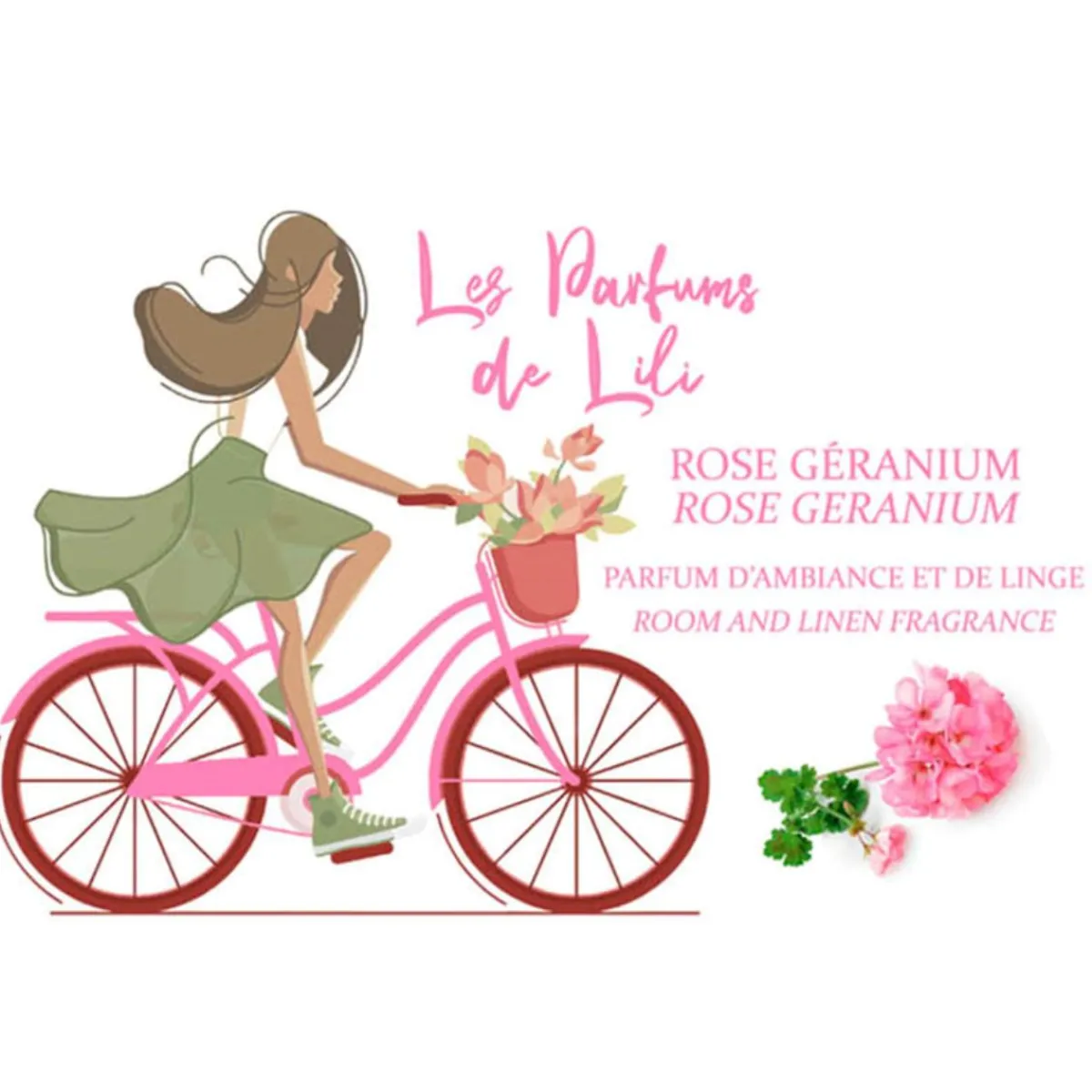 Les Parfums de Lili Parfum D’Intérieur|- Parfums D’interieur et Brumes de Linge Rose Géranium 250 ml