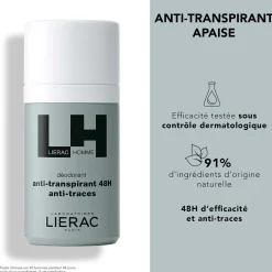 Lierac Déodorant|- Homme - Déodorant Anti-Transpirant 48h 50ml