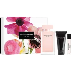 Narciso Rodriguez Pour Elle|Coffrets Femme|- Coffret for her - EDP 100ml + Lait pour le corps 50ml + Vapo sac 10ml
