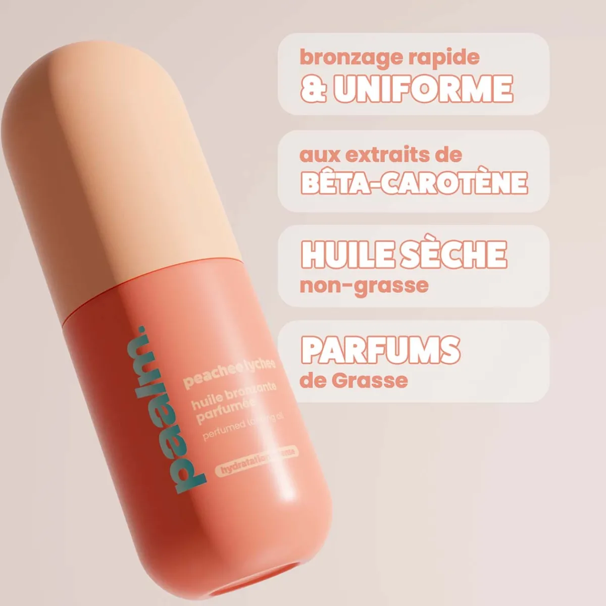 Paalm Cosmetics Huile Bronzante|Protection Solaire|- Peachee Lychee - Huile Bronzante 100 ml