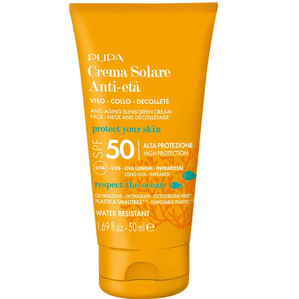 Pupa Protection Solaire|Soin Anti-Âge|- CRÈME SOLAIRE ANTI-AGE SPF 50 VISAGE,COU ET DÉCOLLETE - 50 ml