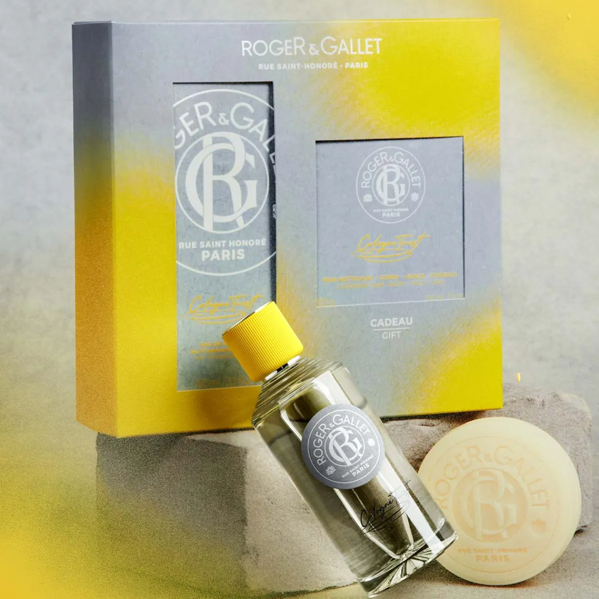 Roger & Gallet Eau Parfumée|Nettoyant|- Coffret Cologne Twist - Eau de Cologne 100ml + Pain Nettoyant 3-en-1 100g