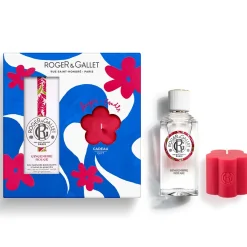 Roger & Gallet Eau Parfumée|- Coffret Gingembre Rouge - Eau Parfumée Bienfaisante 100ml + Bougie Parfumée