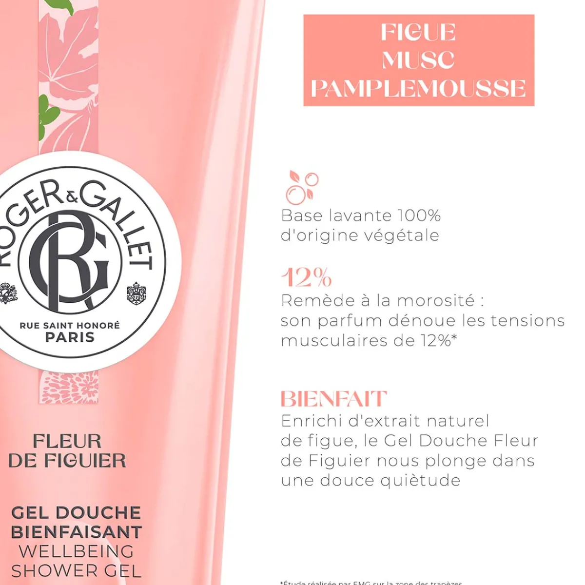 Roger & Gallet Gel Douche|- Fleur de Figuier - Gel Douche Bienfaisant 200ml
