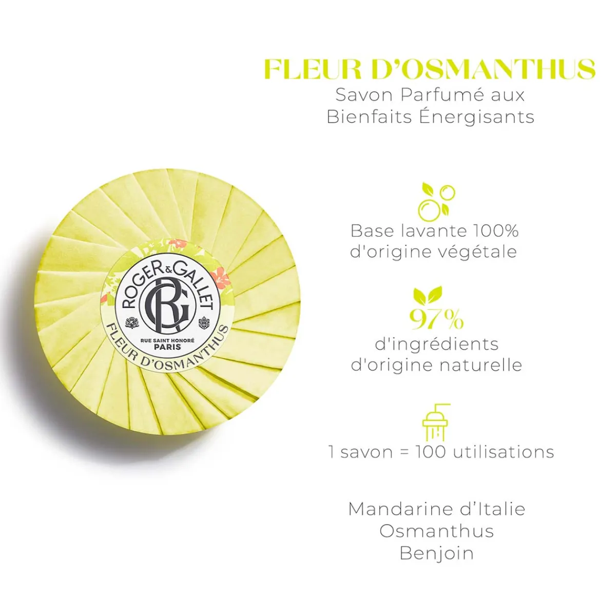 Roger & Gallet Savon|- Fleur d'Osmanthus - Savon Bienfaisant 100g
