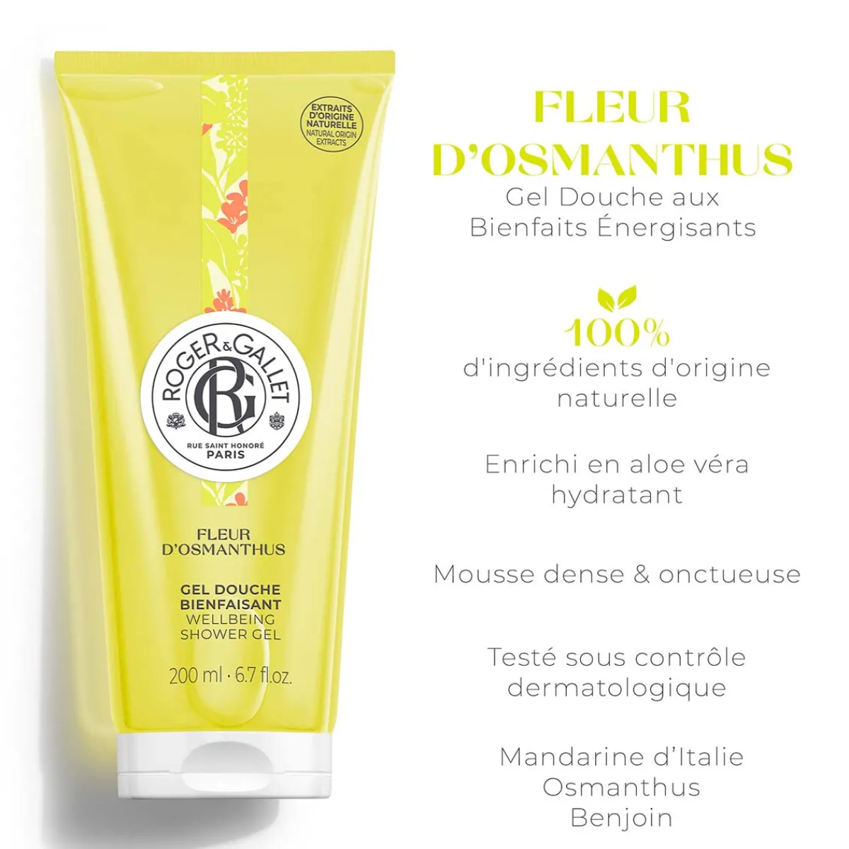 Roger & Gallet Gel Douche|- Fleur d'Osmanthus - Gel Douche Bienfaisant 200ml