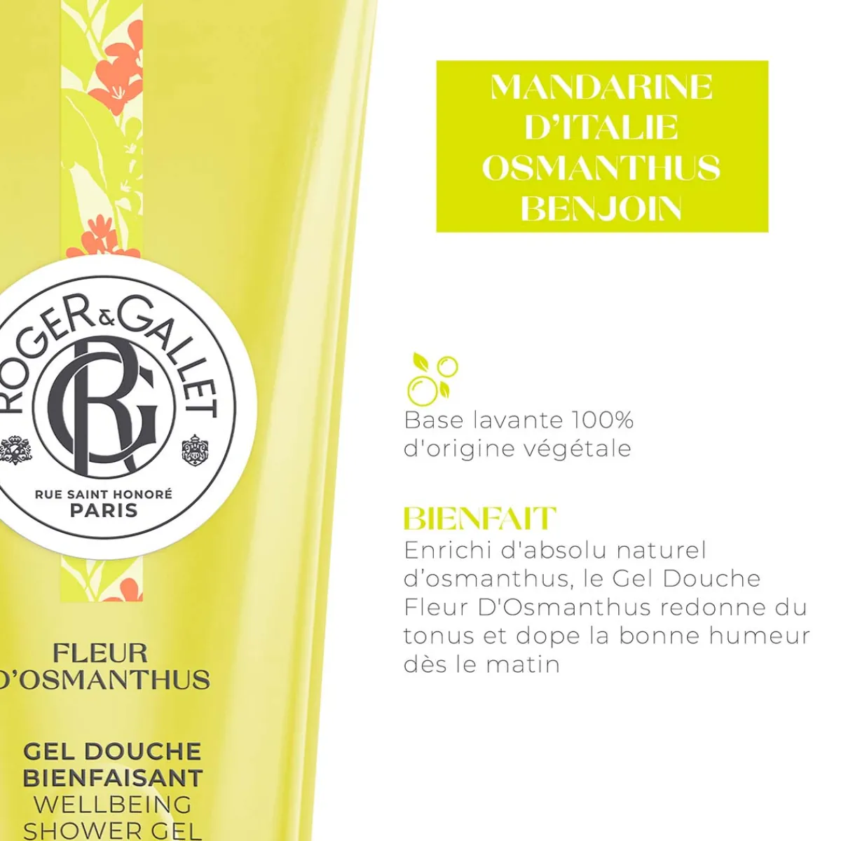 Roger & Gallet Gel Douche|- Fleur d'Osmanthus - Gel Douche Bienfaisant 200ml