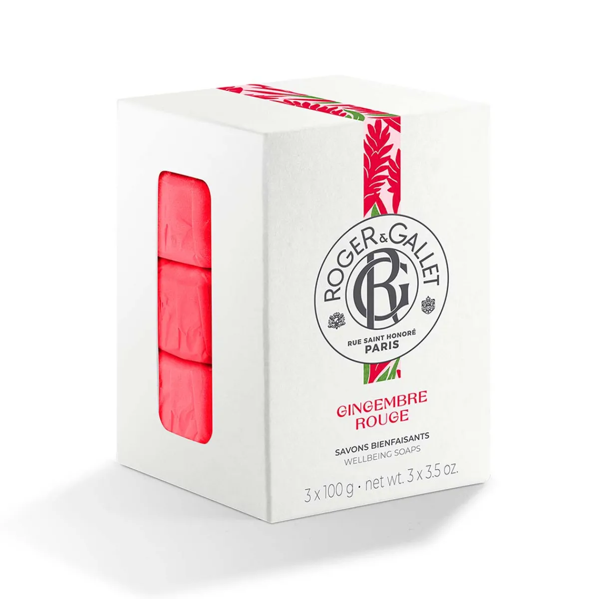 Roger & Gallet Savon|- Gingembre Rouge - Coffret Savons Bienfaisants 300g