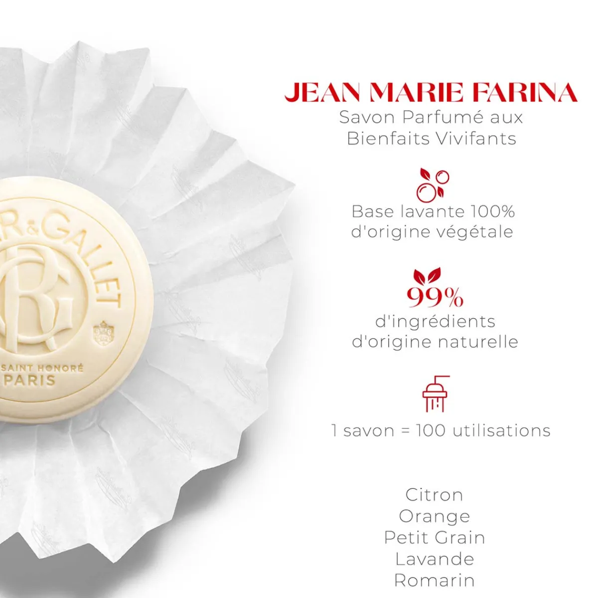 Roger & Gallet Savon|- Jean Marie Farina - Savon Parfumé 100g