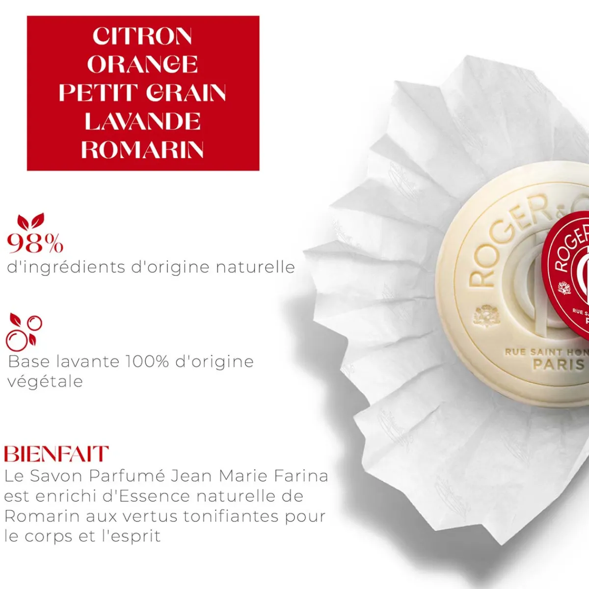 Roger & Gallet Savon|- Jean Marie Farina - Savon Parfumé 100g