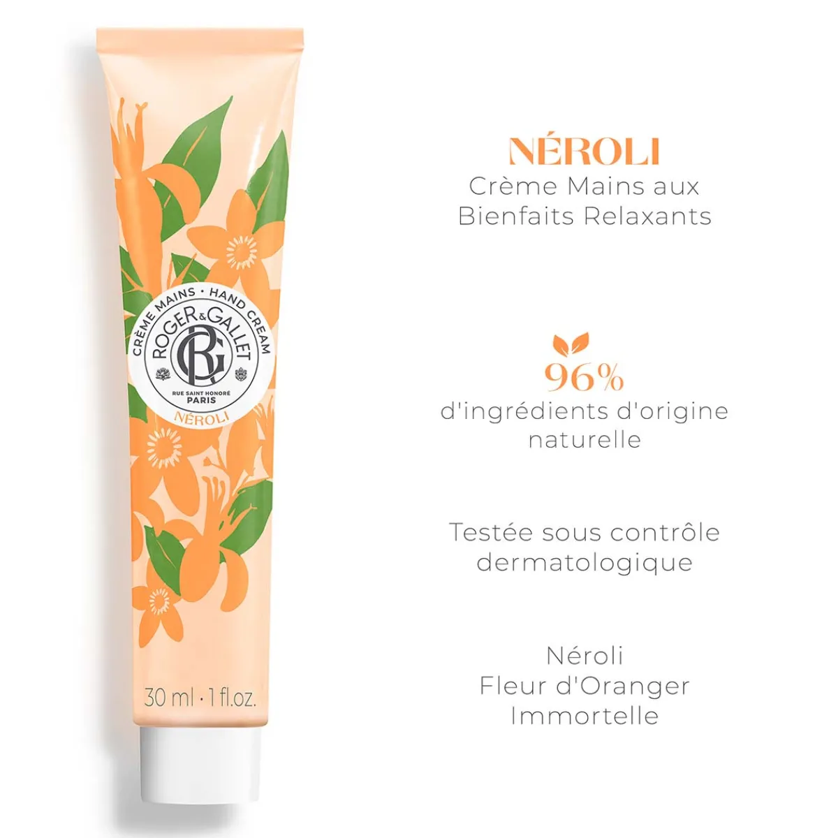 Roger & Gallet Soin Des Mains|- Néroli - Crème Mains Bienfaisante 30ml