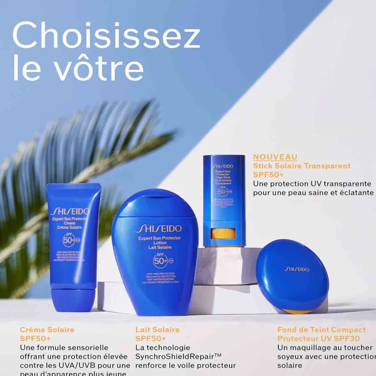 Shiseido Crème Solaire Visage|Protection Solaire|- Stick Solaire Transparent SPF 50+